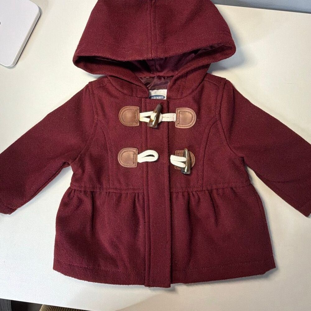 Old Navy Burgundy Pea Coat Baby 3-6 mo